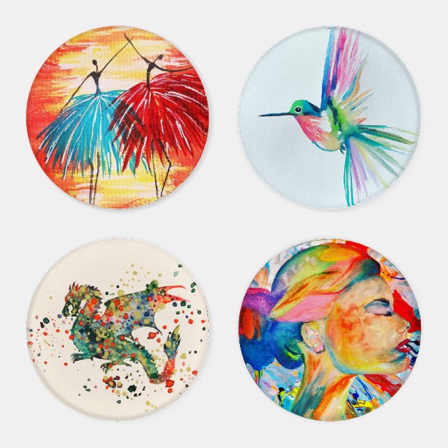 Abstract Assortment Acrylic Coaster Set (Set)