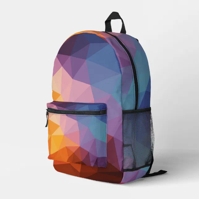 Abstract Asymmetrical Shapes Printed Backpack | Zazzle display picture 2
