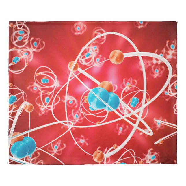 Abstract atom background, Chemistry model of molec Duvet Cover (Front)