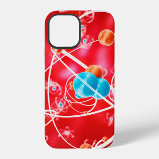 Abstract atom background, Chemistry model of molec iPhone 12 Case