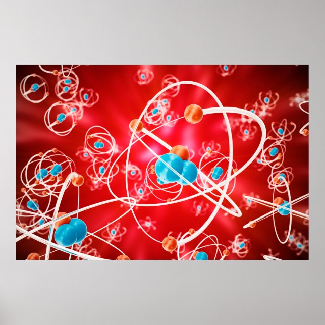 Abstract atom background, Chemistry model of molec Poster (Front)