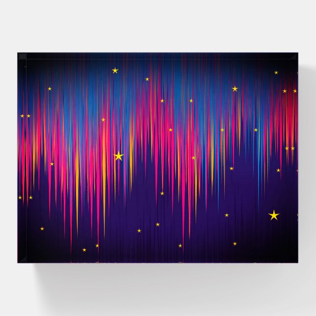 Abstract Aurora Borealis colorful Paperweight (Front)