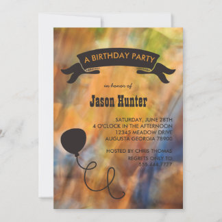 Abstract Autumn Colors Balloon Birthday Party Invitation
