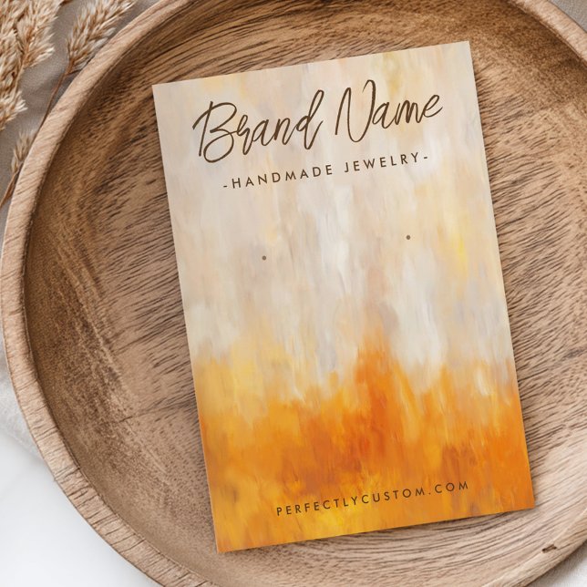 Abstract autumn colors oil earring display card (Abstract autumn colors oil earring display card)