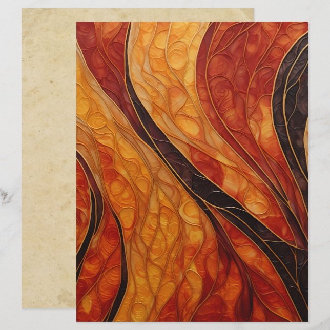 Abstract Autumn Colors Scrapbook Paper (Front/Back)