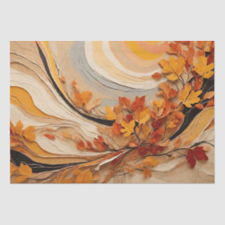 Abstract Autumn Fall Leaves Foliage Decoupage Tissue Paper
