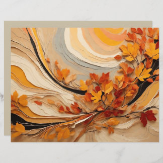 Abstract Autumn Fall Leaves Scrapbook Paper