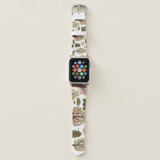 Abstract Autumn Forest Seamless Pattern Apple Watch Band