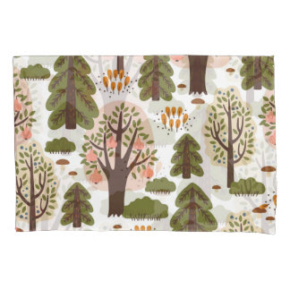 Abstract Autumn Forest Seamless Pattern Pillow Case