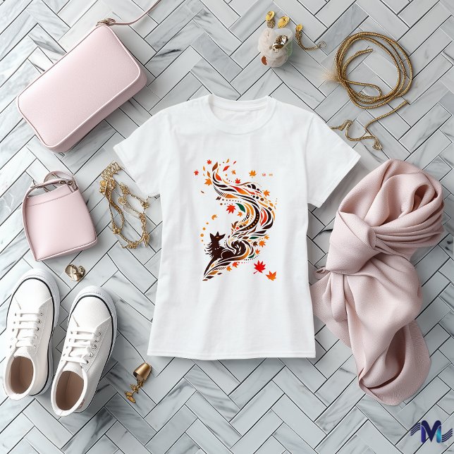 Abstract Autumn Fox Art Design T-Shirt (Creator Uploaded)