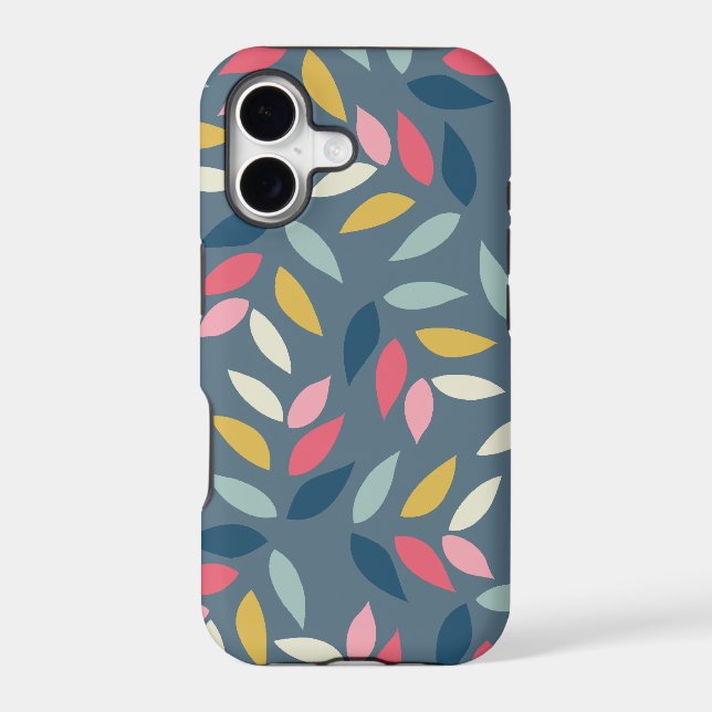 Abstract Autumn Inspired Leaves Pattern Iphone Case (Back)