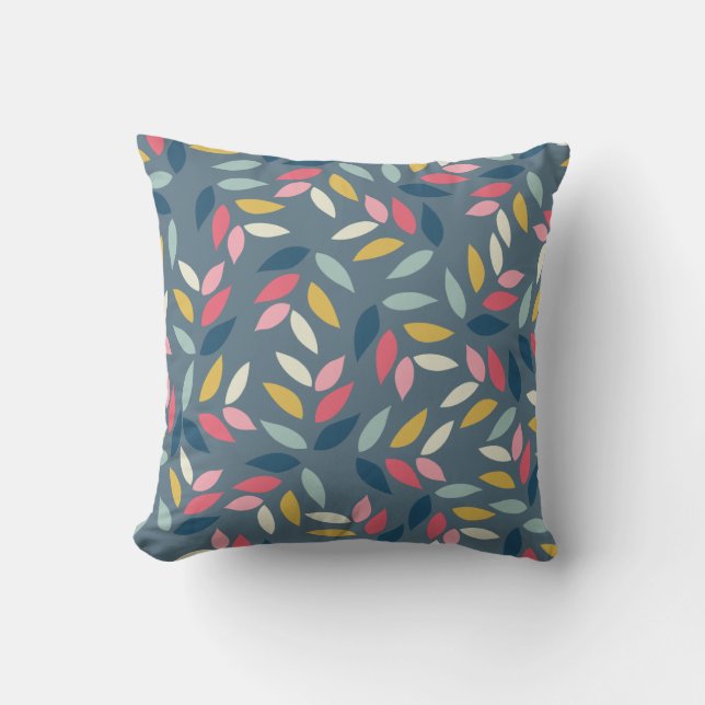 Abstract Autumn Inspired Leaves Pattern Throw Pillow (Front)