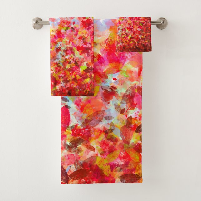 - Abstract autumn leaves and sky Bath Towel Set (Insitu)
