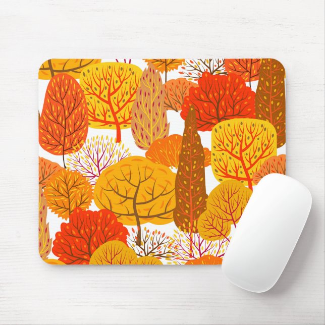 Abstract autumn Leaves and Trees  Mouse Pad (With Mouse)