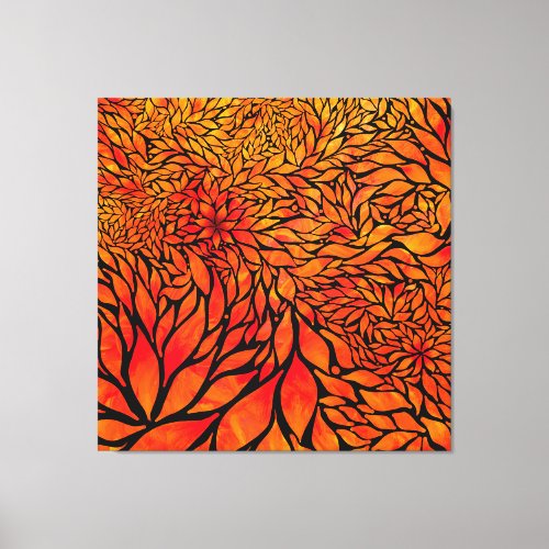 Abstract autumn leaves canvas print