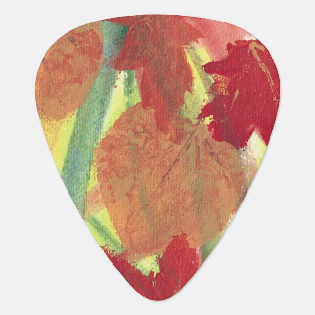 Abstract autumn leaves painting guitar picks (Front)