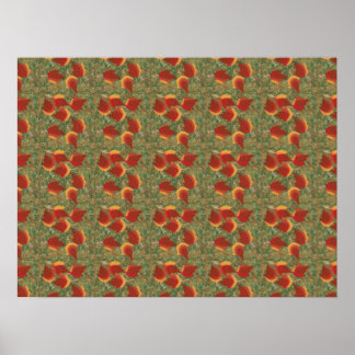 Abstract Autumn Leaves Painting Posters