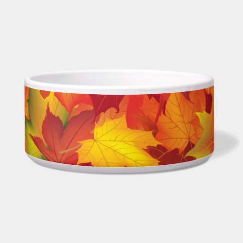 Abstract Autumn Leaves Pattern Bowl