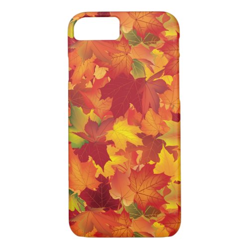 Abstract Autumn Leaves Pattern iPhone 87 Case