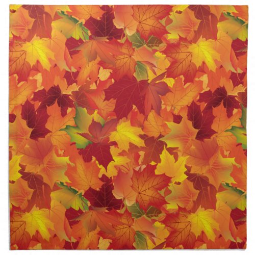 Abstract Autumn Leaves Pattern Cloth Napkin