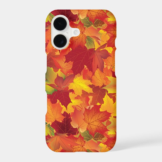 Abstract Autumn Leaves Pattern Iphone Case (Back)