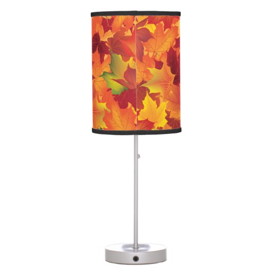Abstract Autumn Leaves Pattern Table Lamp (Back)