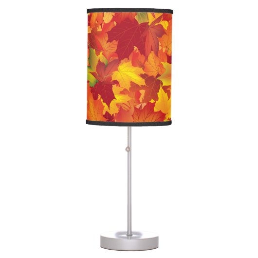 Abstract Autumn Leaves Pattern Table Lamp (Front)
