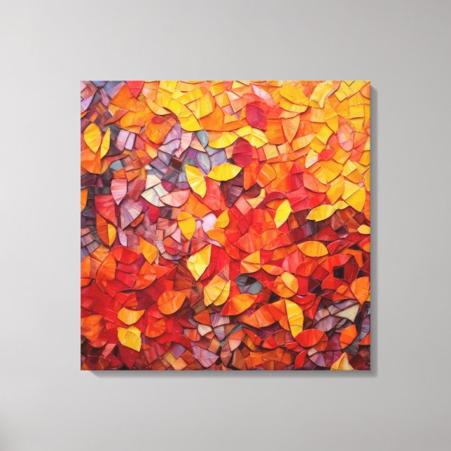 Abstract Autumn Mosaic Fine Art Canvas Print (Front)