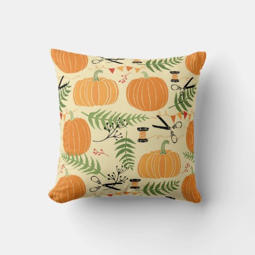 Abstract Autumn Patterns Throw Pillow