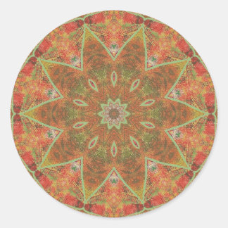 Abstract Autumn Star Pattern Kaleidoscope Stickers