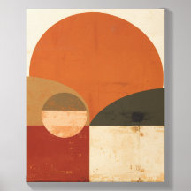 Abstract Autumn Sun Geometric Wall Art