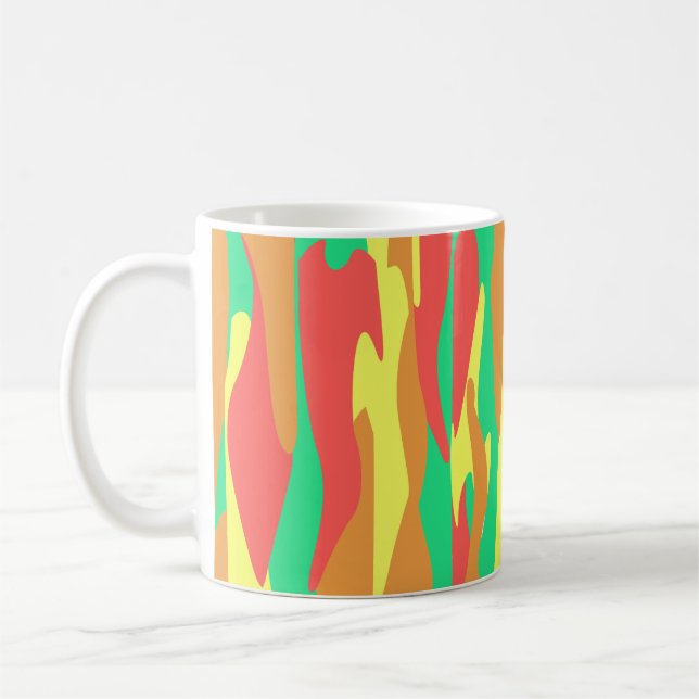 Abstract Autumn Tones Inspired Organic Flow Coffee Mug (Left)