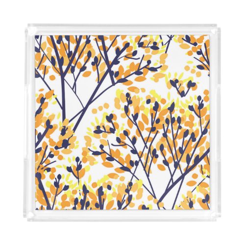 Abstract Autumn Tree Modern Pattern Acrylic Tray