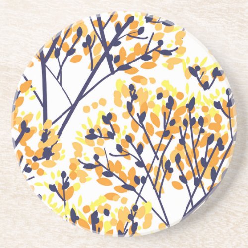 Abstract Autumn Tree Modern Pattern Coaster