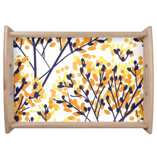 Abstract Autumn Tree Modern Pattern Serving Tray