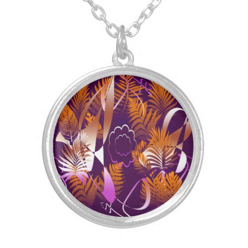 Abstract Autumnal Melancholy Silver Plated Necklace