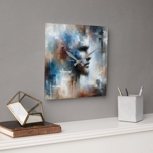 Abstract Avant-garde Man Square Wall Clock (Office)