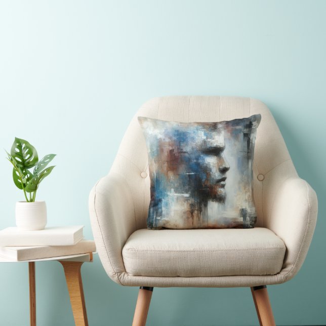 Abstract Avant-garde Man Throw Pillow (Chair)