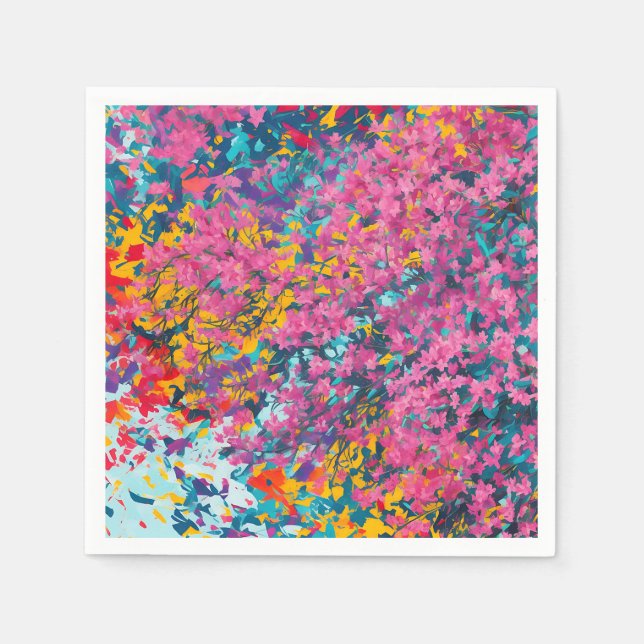 Abstract Azalea Wildflowers Napkins (Front)
