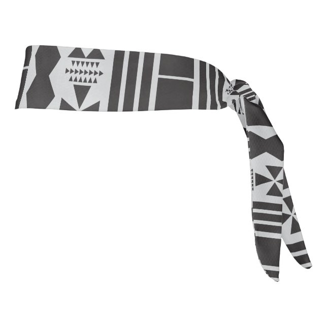 Abstract Aztec Border Tie Headband (Rotate 90)