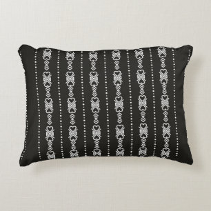 Abstract aztec heart texture accent pillow