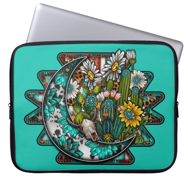 Abstract Aztec Moon   Laptop Sleeve (Front)