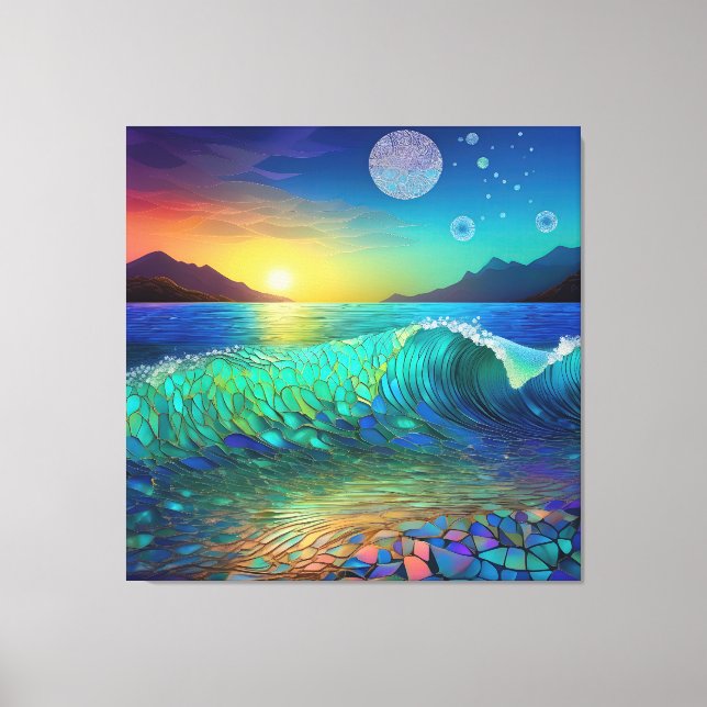 Abstract Azure Seascape Canvas Print (Front)