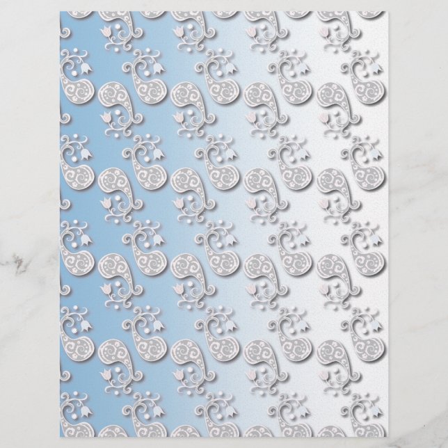 Abstract Baby blue and Pink Pastel Floral (Front)