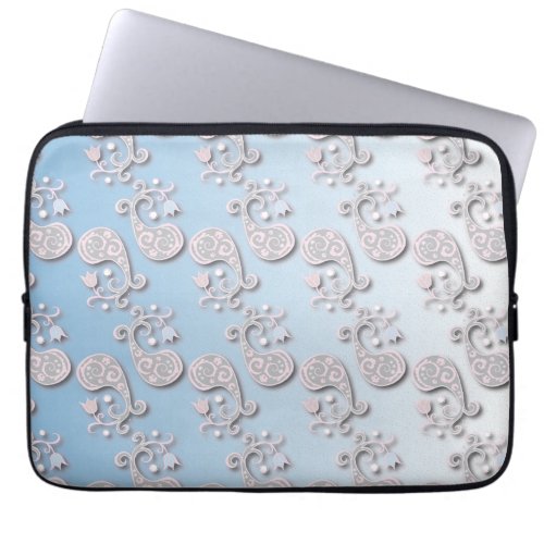 Abstract Baby blue and Pink Pastel Floral Laptop Sleeve