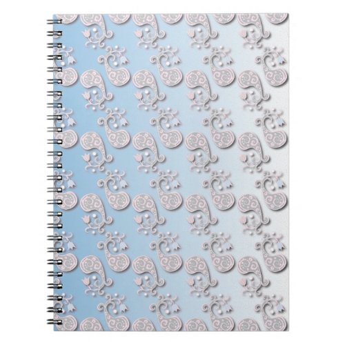 Abstract Baby blue and Pink Pastel Floral Notebook