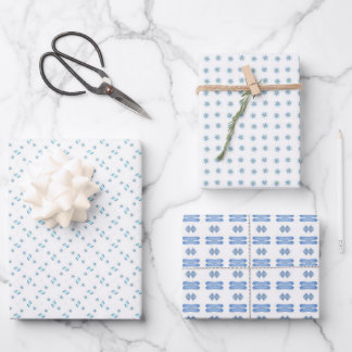 Abstract Baby Blues Wrapping Paper Sheets