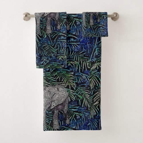 Abstract Baby Elephant Bath Towel Set