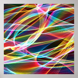 Abstract Background art , Colorful Strings Poster