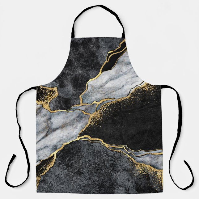 abstract background, black and white marble mosaic apron (Front)
